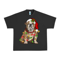 Pigment Black Christmas english bulldog Urban Heavy Tee - BarkalooDesign