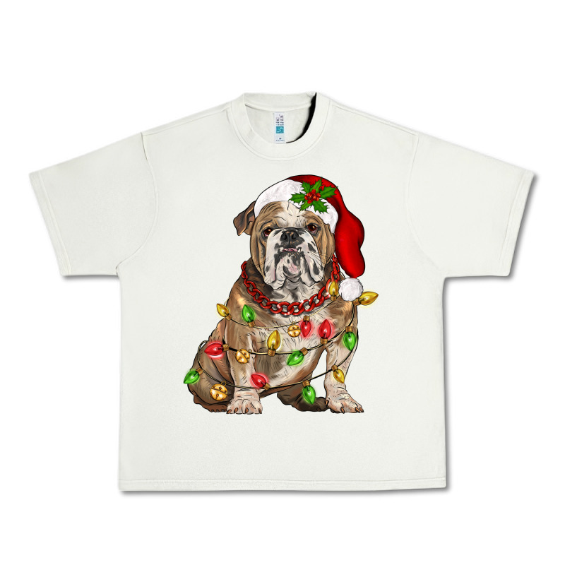 Christmas English Bulldog Urban Heavy Tee by BarkalooDesign | Teevron