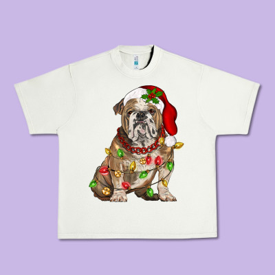 Christmas English Bulldog Urban Heavy Tee Designed By Barkaloodesign