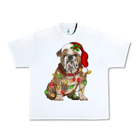 White Christmas english bulldog Urban Heavy Tee - BarkalooDesign