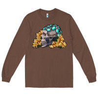 Chestnut skull with sunflowers Long Sleeve Tee - RanaPortraitStore