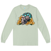Matcha skull with sunflowers Long Sleeve Tee - RanaPortraitStore