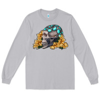 Moon Dust skull with sunflowers Long Sleeve Tee - RanaPortraitStore