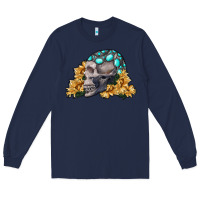 Skull With Sunflowers Long Sleeve Tee | Teevron