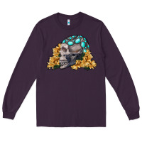 Plum skull with sunflowers Long Sleeve Tee - RanaPortraitStore