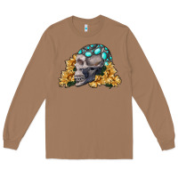 Toasted Coconut skull with sunflowers Long Sleeve Tee - RanaPortraitStore