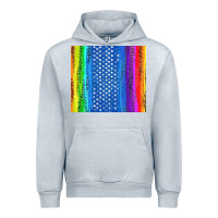 Heather Grey LGBTQ+ Pride American Flag Tumbler Urban Hoodie - BundleAndBundleShop