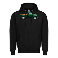 Black western green truck right side view 1 Zipper Hoodie - FaDigitalArtStudio