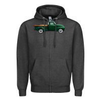 Charcoal Heather western green truck right side view 1 Zipper Hoodie - FaDigitalArtStudio