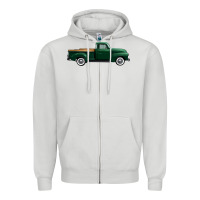 Dove Grey western green truck right side view 1 Zipper Hoodie - FaDigitalArtStudio