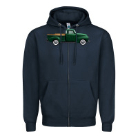 Navy western green truck right side view 1 Zipper Hoodie - FaDigitalArtStudio