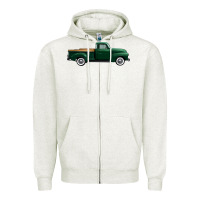 Oatmeal Heather western green truck right side view 1 Zipper Hoodie - FaDigitalArtStudio