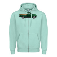 Seafoam western green truck right side view 1 Zipper Hoodie - FaDigitalArtStudio