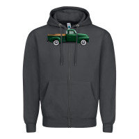 Smoke western green truck right side view 1 Zipper Hoodie - FaDigitalArtStudio