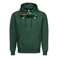 Sports Green western green truck right side view 1 Zipper Hoodie - FaDigitalArtStudio