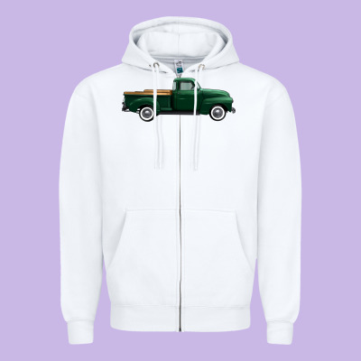Western Green Truck Right Side View 1 Zipper Hoodie Designed By Fadigitalartstudio