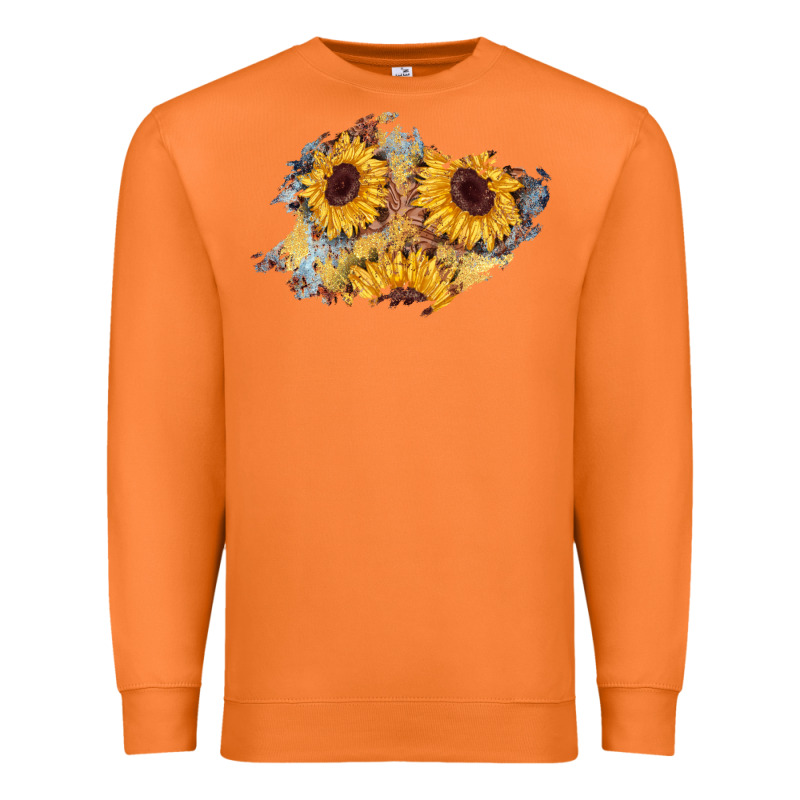 Sunflower Glitter Leather Patch Premium Sweatshirt by AdoDesignShop | Teevron