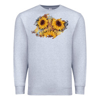 Heather Grey sunflower glitter leather patch Premium Sweatshirt - AdoDesignShop