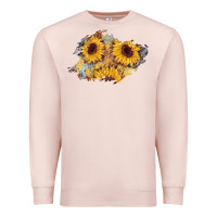 Pale Pink sunflower glitter leather patch Premium Sweatshirt - AdoDesignShop