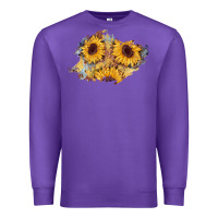Purple sunflower glitter leather patch Premium Sweatshirt - AdoDesignShop