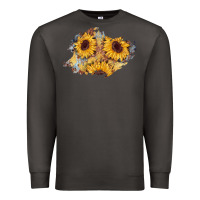 Smoke sunflower glitter leather patch Premium Sweatshirt - AdoDesignShop