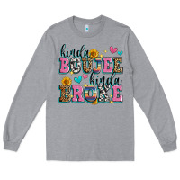 Heather Grey kinda boujee kinda broke Long Sleeve Tee - Zillion Design Studio