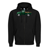 Black western green truck right side view Zipper Hoodie - FaDigitalArtStudio