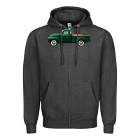 Charcoal Heather western green truck right side view Zipper Hoodie - FaDigitalArtStudio