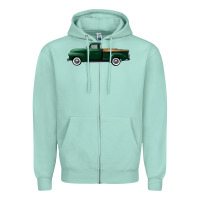 Seafoam western green truck right side view Zipper Hoodie - FaDigitalArtStudio