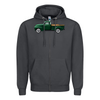 Smoke western green truck right side view Zipper Hoodie - FaDigitalArtStudio