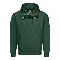 Sports Green western green truck right side view Zipper Hoodie - FaDigitalArtStudio