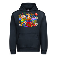Navy LGBTQ+ Pride Coffee Cups Urban Hoodie - BundleAndBundleShop