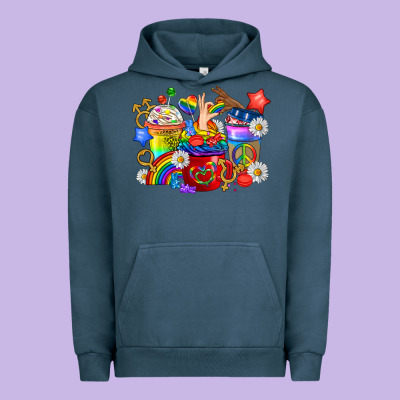 Lgbtq+ Pride Coffee Cups Urban Hoodie Designed By Bundleandbundleshop