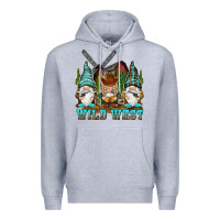 Heather Grey wild west gnomies Premium Hoodie - NancyCooperArtShop