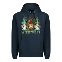 Navy wild west gnomies Premium Hoodie - NancyCooperArtShop