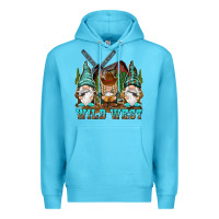 Ocean Blue wild west gnomies Premium Hoodie - NancyCooperArtShop