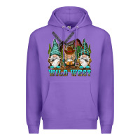 Purple wild west gnomies Premium Hoodie - NancyCooperArtShop