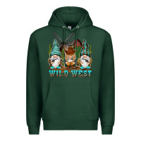 Sports Green wild west gnomies Premium Hoodie - NancyCooperArtShop
