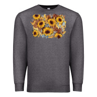 Charcoal Heather sunflower glitter leather background Premium Sweatshirt - AdoDesignShop