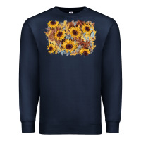 Navy sunflower glitter leather background Premium Sweatshirt - AdoDesignShop