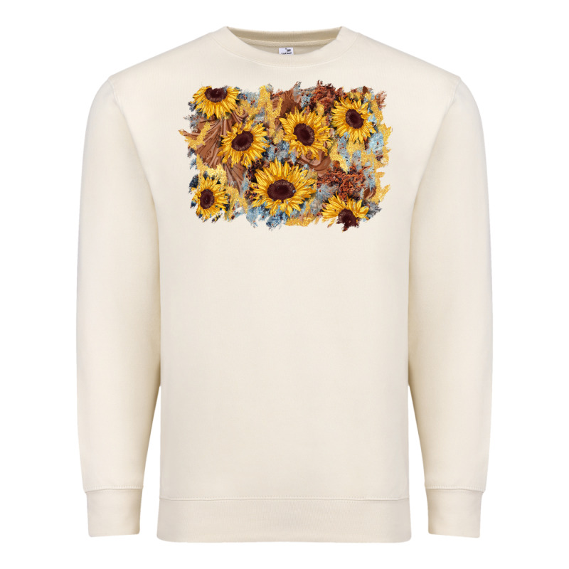 Sunflower Glitter Leather Background Premium Sweatshirt by AdoDesignShop | Teevron