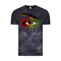 Cloud Black Watercolor Juneteenth eyes Vintage Tee - RanaPortraitStore