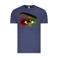 Vintage Denim Watercolor Juneteenth eyes Vintage Tee - RanaPortraitStore