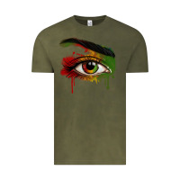Vintage Olive Watercolor Juneteenth eyes Vintage Tee - RanaPortraitStore