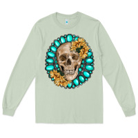 Matcha skull with gemstone and sunflower Long Sleeve Tee - RanaPortraitStore