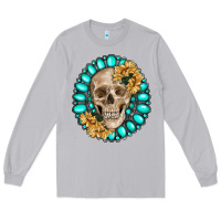 Moon Dust skull with gemstone and sunflower Long Sleeve Tee - RanaPortraitStore