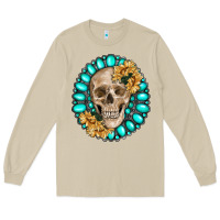 Mushroom skull with gemstone and sunflower Long Sleeve Tee - RanaPortraitStore