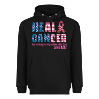 Black heal cancer with cancer ribbon Heavyweight Hoodie - AdoDesignShop
