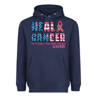 Navy heal cancer with cancer ribbon Heavyweight Hoodie - AdoDesignShop