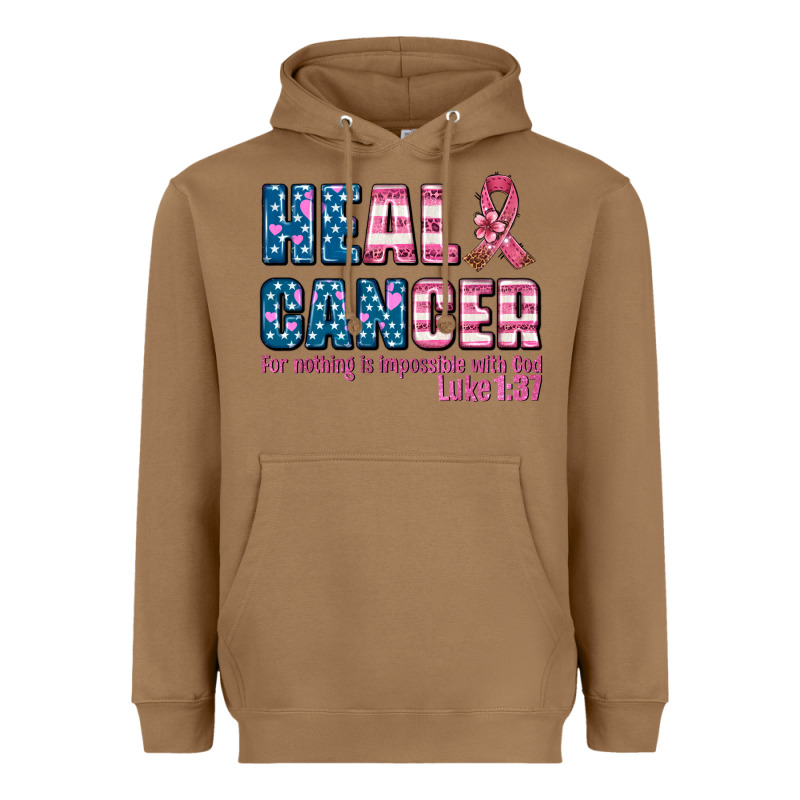 Heal Cancer With Cancer Ribbon Heavyweight Hoodie by AdoDesignShop | Teevron